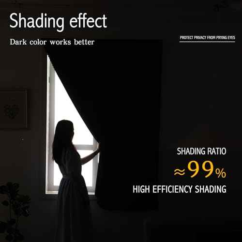 Magic Tape Blackout Curtains for Bedroom No Drillng Self Adhesive Curtains No Rod Small Window (47"W x 71"L (Pack of 2) / Sage Green)