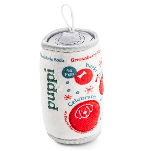 Puppi Plush Dog Toy (Puppi Solda Grrranberry Fizz (White, Red))