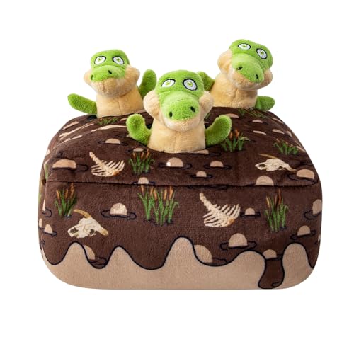 Squeaky Hide and Seek Dog Toys for Small and Medium (Crocodile)