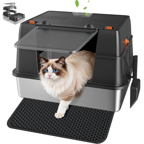 Stainless Steel Litter Box with Lid