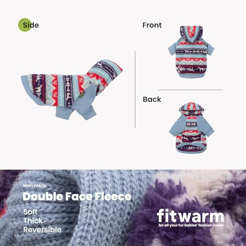 Classic Fleece Dog Hoodie (Small / Fair Isle)