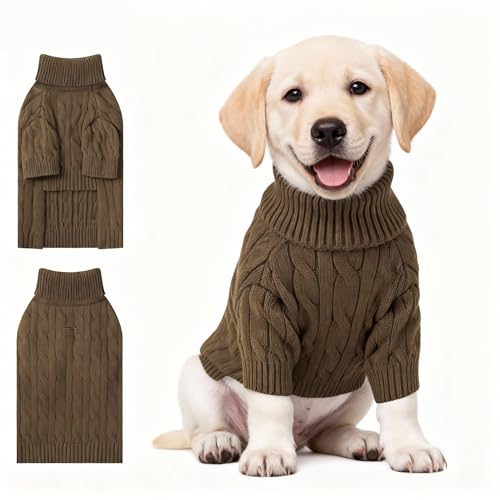 Small Dog Thermal Pullover Sweater (Brown(Order One Size Up) / X-Large)