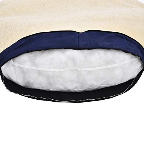 AmazonBasics Pet Cave Bed for Dogs and Cats (Blue / Large (Pack of 1))