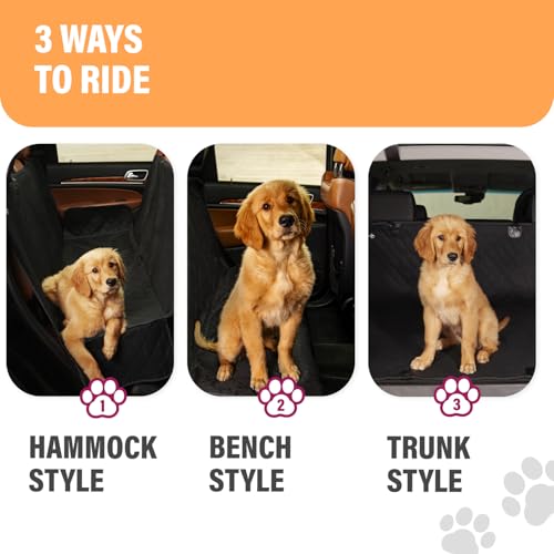 Black XL Dog Car Hammock Back Seat Cover (Black / X-Large (59" x 63"))