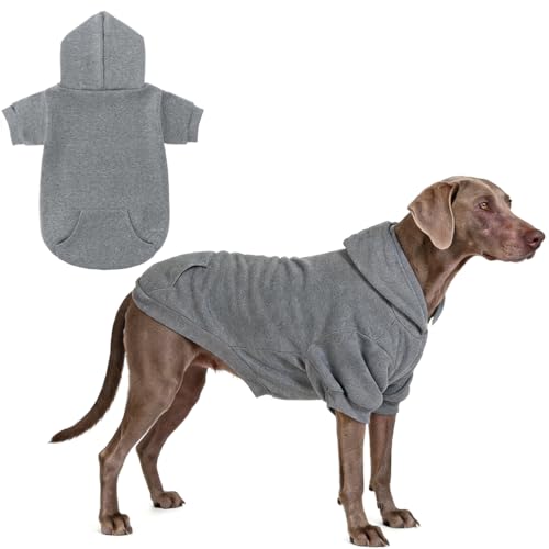 Dog Hoodie for Large Medium Small Dogs (Grey / X-Large)