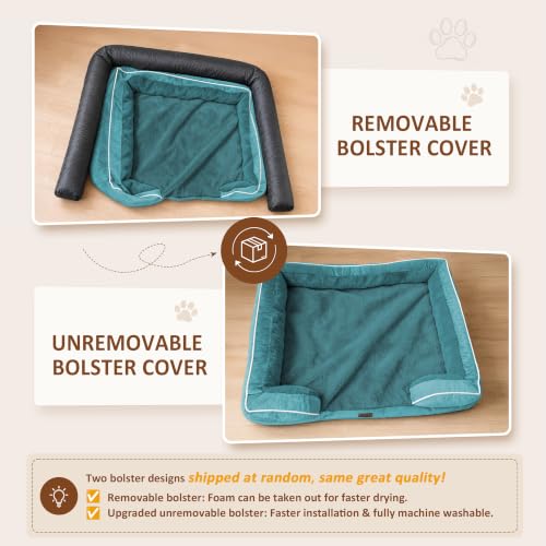 Waterproof Orthopedic Dog Beds for Extra Large Dog (53.0"L x 42.0"W x 8.5"Th / Washed Blue)