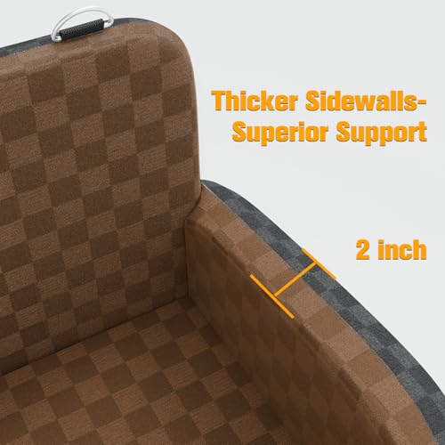 Waterproof Dog Car Seat for Small Medium Dogs (Brown / Small)