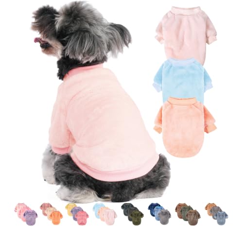 Dog Sweater 3 Pack for Small Dogs Female (Ballet pink,Lightblue,Peach / XX-Large)