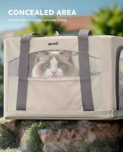 Cat Carrier Stable (Beige / 18.5"L x 12.9"W x 11.8"H)