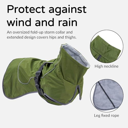 Waterproof Dog Raincoat (Green (Velvet Lining) / M)