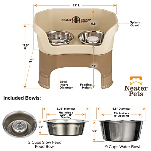 Neater Feeder Deluxe Mess (Large + Slow Feed Bowl Combo / Cappuccino)
