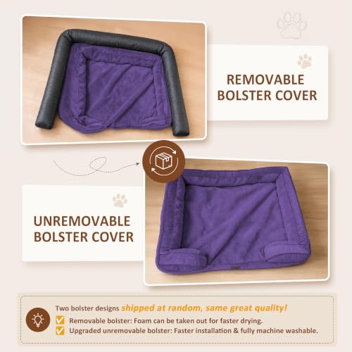 Waterproof Orthopedic Dog Beds for Large Sized Dog (36.0"L x 27.0"W x 8.0"Th / Deep Purple)