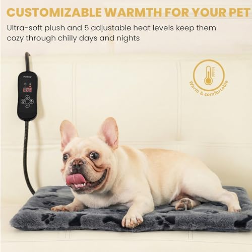 Pet Heating Pad for Cats Dogs (Gray / M: 20" x 16")