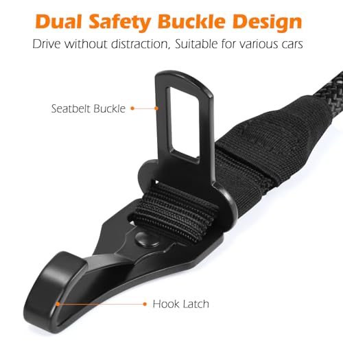 2 Packs Dog Seat Belt for Car (Black, Pink / 2 Packs)