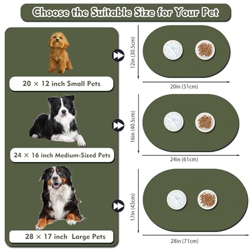 Cat Food Mat 24''x16'' (24''x16'' / Dark Green)