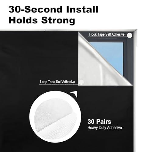 Upgraded Blackout Curtains (Black / 57"W x 118"L (Pack of 1))