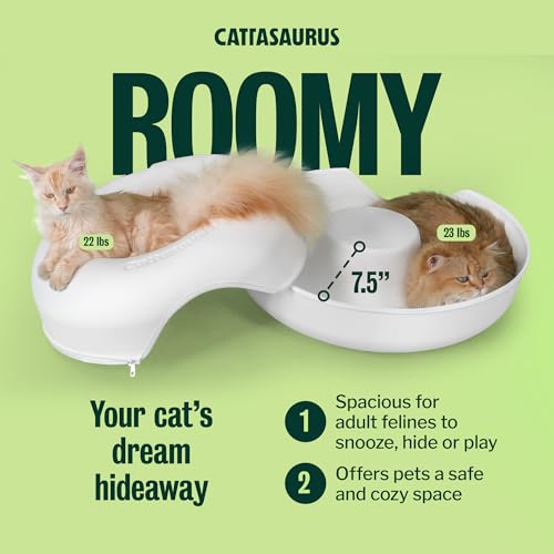 Peekaboo Cat Cave Donut for Multiple & Large Cats up to 30 (White / Large)