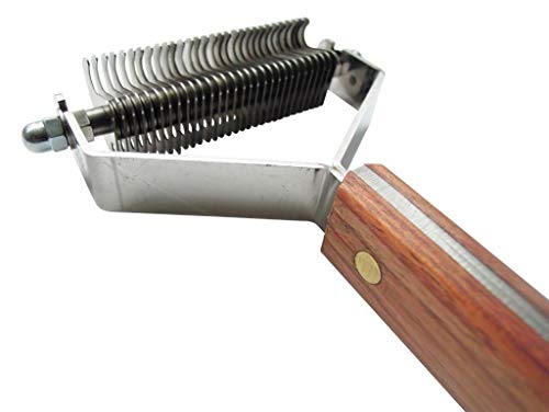 Double Wide Dematting Undercoat Grooming Rake Stripper Tool for Dogs and Cats (30-Blade)
