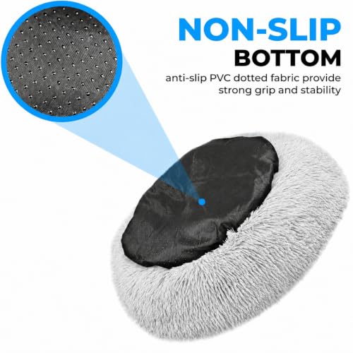 Cat Beds for Indoor Cats & Small Dog (Light Grey-C / 23.00" x 23.00" x 7.00")