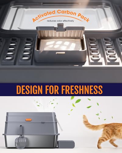 Stainless Steel Enclosed Cat Litter Box (17.1" x 13.2" x 15")