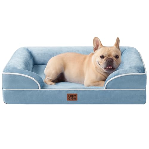 Orthopedic Dog Bed Medium Size Dog (Washed Blue / 30.0"l X 20.0"w X 6.5"th)