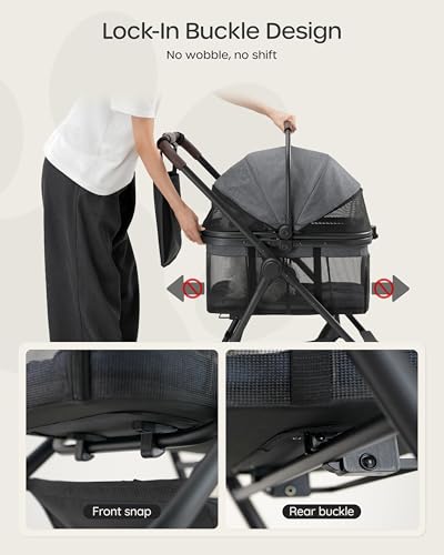 3 in 1 Pet Carrier Stroller for Small (Urban Gray)