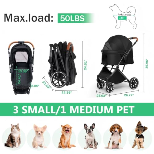 Pet Stroller for Small (Black)