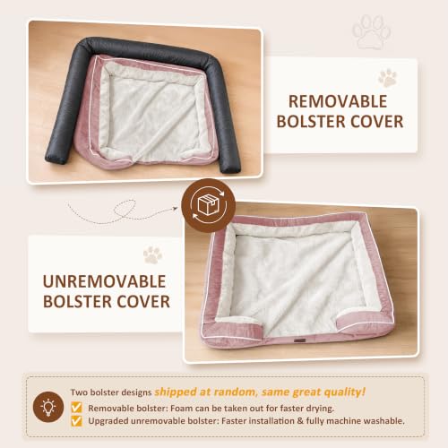 Waterproof Orthopedic Dog Bed for Extra Large Dogs (42.0"L x 30.0"W x 8.5"Th / Pink)