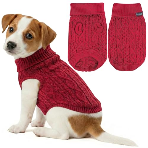 Dog Sweaters Pull Over (XS / Cable Knit Red)