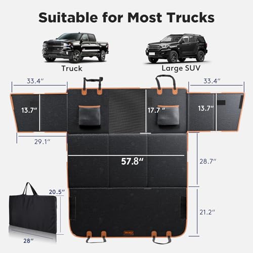 XL Back Seat Extender for Dogs (Black / For Full Size Truck /Full Size Suv)