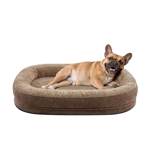 Orthopedic Dog Bed for Medium Dogs (Brown / 28"l X 23"w X 6.5"th)