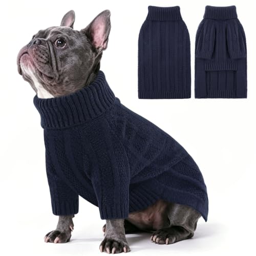 Dog Sweaters for Large Dogs (Large / Dark Navy)