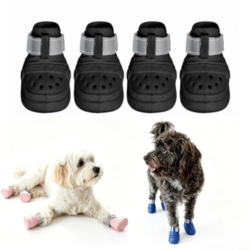 Breathable Dog Shoes Non (Black / Large)