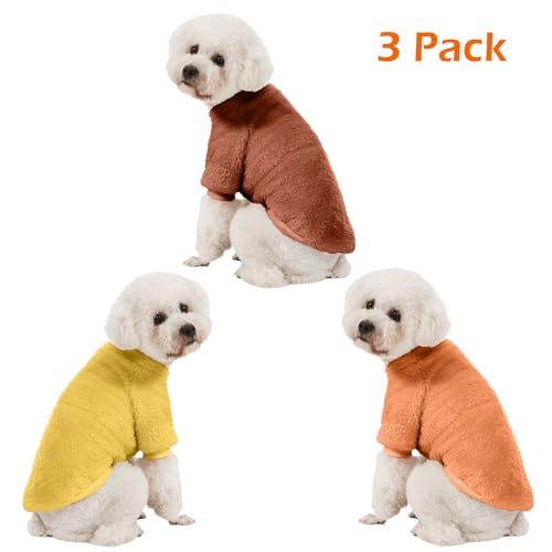 3 Pack Dog Sweaters (X-Small / Orange+Coffee+Yellow)