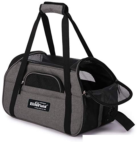 Soft Sided Pet Carrier for Cats & Small Dogs (21.0"L x 12.0"W x 13.0"H / Charcoal Gray)