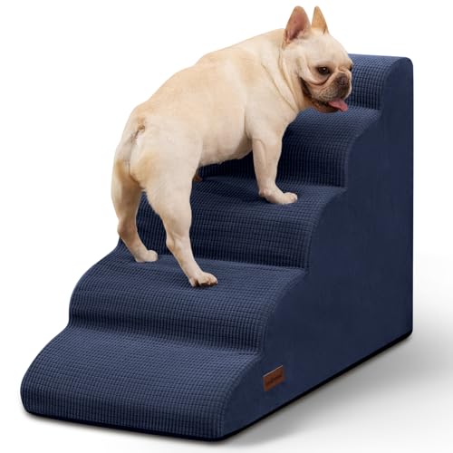 Dog Stairs for High Bed (Blue / Standard 5-Step 22.2"H)