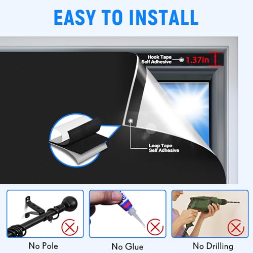Blackout Roller Shades (Black / 26"W x 68"H)