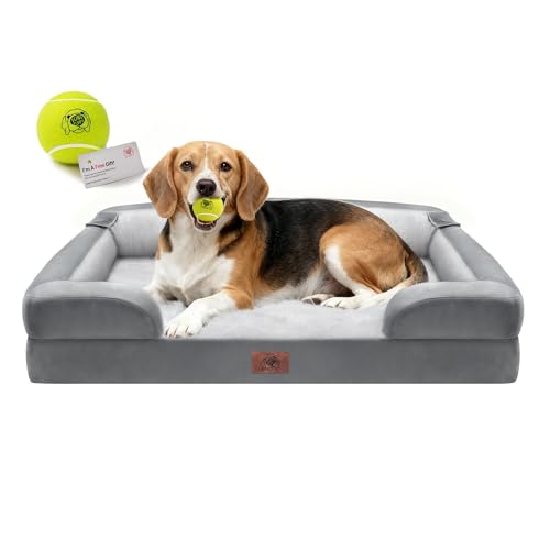 Waterproof Orthopedic Dog Bed for Medium Large Sized Dogs (36 x 27 x 7.5 in / Grey)