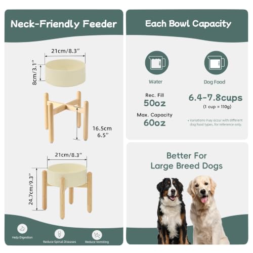 Ceramic Dog Bowls Elevated (Light Yellow)
