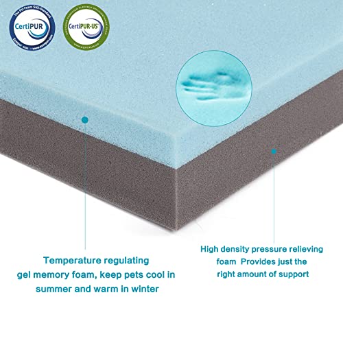 Orthopedic Memory Foam Dog Bed (Rose Plush / X-Large-41"x 29" x 4")