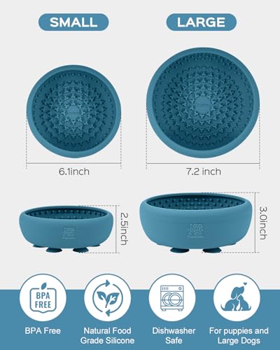 Dog Lick Bowl for Dogs S (Large / BlUE)