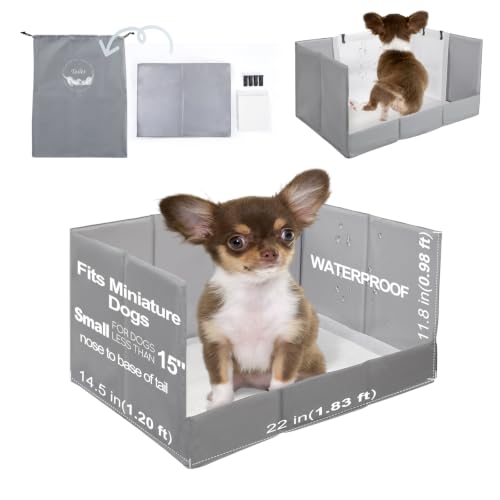Dog Litter Box Indoor High Walls (Grey / Small for Dog＜ 15" Length)