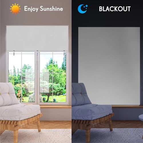 Blackout Roller Shades (White / 26"W x 68"H)