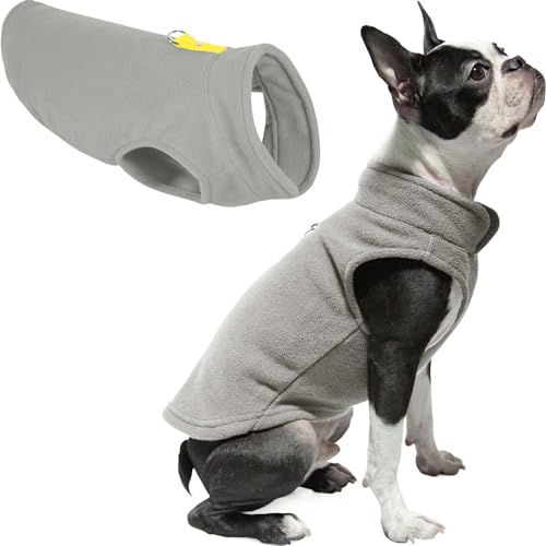 Fleece Vest Dog Sweater (Gray-Yellow / X-Small (Around 4-lb))