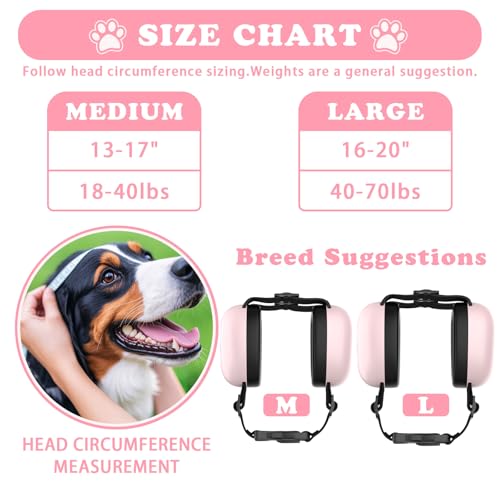 Dog Ear Muffs Noise Protection (L-pink)