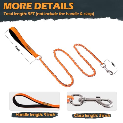 Chain Dog Leash (Orange / 5.2FT(30-80lb))
