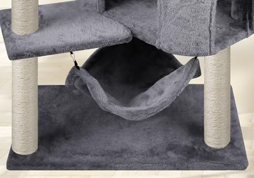 Cat Tree with Cat Condo and Big Hammock (39.4'' Grey)