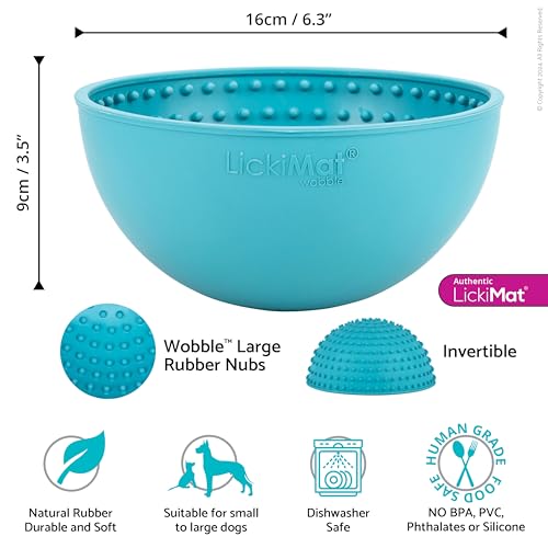 Wobble Dog Slow Feeder Bowl Lick Mat (Turquoise)