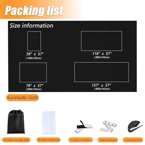 Blackout Window Cover (57"W x 157"H)