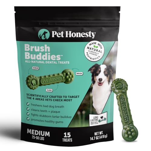 Brush Buddies Vet Backed Dog Dental Chews (15 Count (Pack of 1))